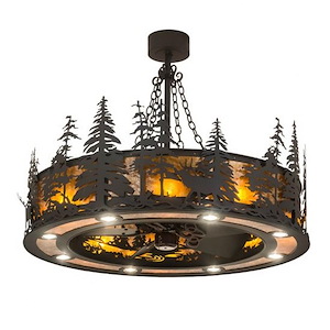 Elk at Dusk - 60 Light Fandelier-36 Inches Tall and 46 Inches Wide - 1354649