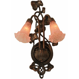 Pink Pond Lily - 2 Light Wall Sconce