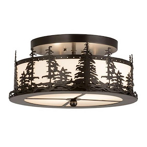 Tall Pines - 2 Light Flush Mount-7 Inches Tall and 16 Inches Wide - 1354755