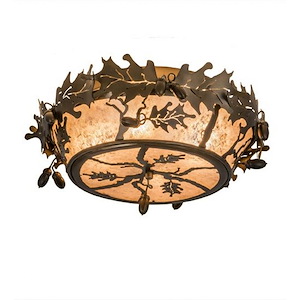 Oak Leaf & Acorn - 4 Light Flush Mount-8.75 Inches Tall and 20 Inches Wide - 1354936