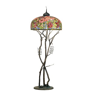 74 Inch H Tiffany Oriental Poppy Floor Lamp