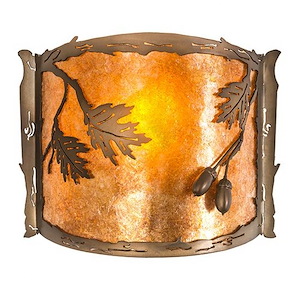 Oak Leaf & Acorn - 1 Light Wall Sconce-9.5 Inches Tall and 12 Inches Wide - 1355337