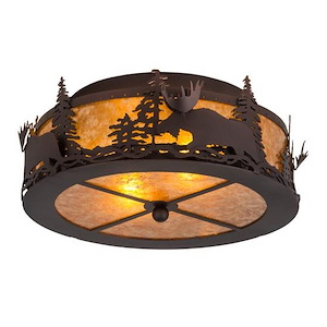 Moose at Dusk - 2 Light Flush Mount-7 Inches Tall and 18 Inches Wide - 1355342