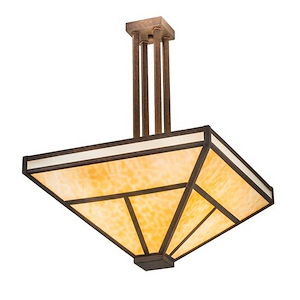 T Mission - 8 Light Square Semi-Flush Mount-32 Inches Tall and 33.75 Inches Wide - 1355406