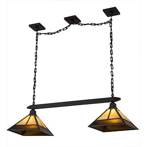 T Mission - 2 Light Island Pendant-17.5 Inches Tall and 13 Inches Wide - 1355462