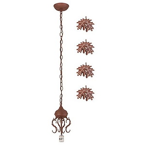 Oak Leaf - 1 Light Pendant Hardware-15 Inches Tall and 8 Inches Wide - 1355495