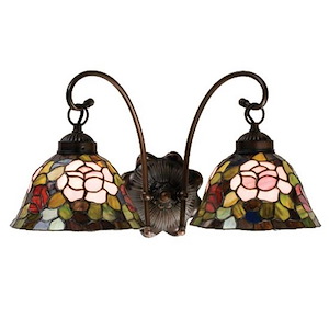 18 Inch W Tiffany Rosebush 2 LT Wall Sconce - 1333332