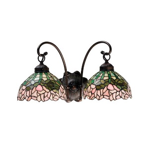 Tiffany Cabbage Rose - 2 Light Wall Sconce - 74922