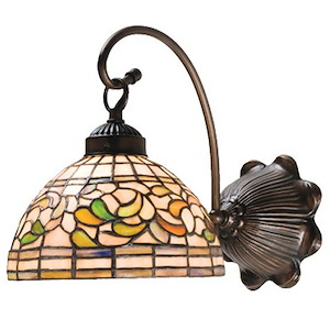 Tiffany Turning Leaf - 8 Inch 1 Light Wall Sconce - 74925
