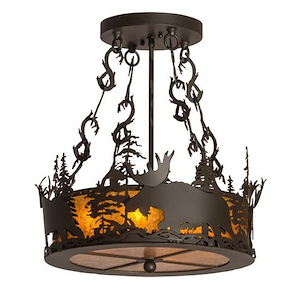 Moose at Dusk - 4 Light Semi-Flush Mount-19 Inches Tall and 17.5 Inches Wide - 1355516
