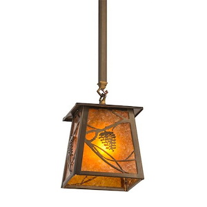 Whispering Pines - 1 Light Square Mini Pendant-33 Inches Tall and 10 Inches Wide - 1355538