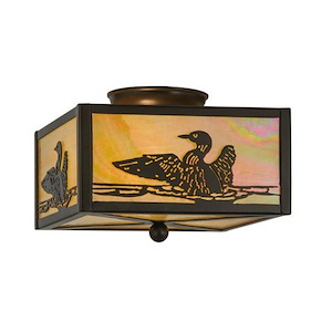 Loon - 2 Light Square Flush Mount-8 Inches Tall and 14.25 Inches Wide - 1355561