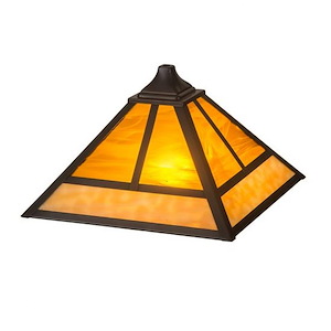 T Mission - Square Glass Shade-8.25 Inches Tall and 18.5 Inches Wide - 1355567