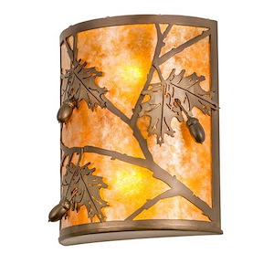 Oak Leaf & Acorn - 2 Light Wall Sconce-12 Inches Tall and 10 Inches Wide - 1355609
