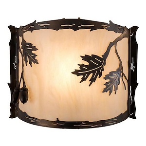 Oak Leaf & Acorn - 1 Light Wall Sconce-9.5 Inches Tall and 12 Inches Wide - 1355721