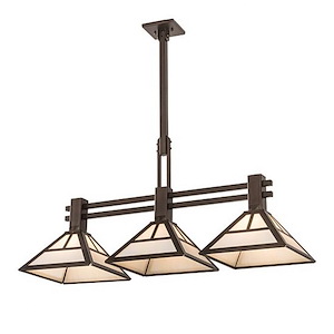 T Mission - 3 Light Island Pendant-32 Inches Tall and 16.75 Inches Wide - 1355848