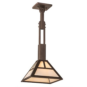 T Mission - 1 Light Square Pendant-24 Inches Tall and 2 Inches Wide - 1355850