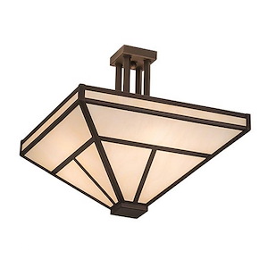 T Mission - 8 Light Square Semi-Flush Mount-23 Inches Tall and 34 Inches Wide - 1355875