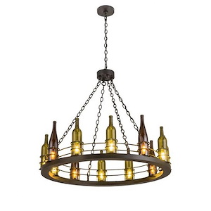 Tuscan Vineyard - 12 Light Wine Bottle Chandelier-41 Inches Tall and 42 Inches Wide - 1355898