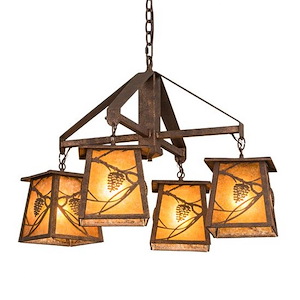 Whispering Pines - 4 Light Chandelier-23 Inches Tall and 28 Inches Wide - 1355909