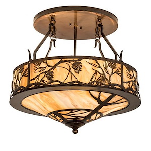 Whispering Pines - 4 Light Semi-Flush Mount-22 Inches Tall and 24 Inches Wide - 1355968