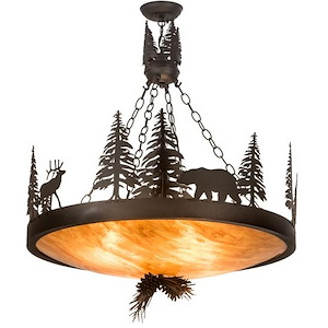 Wildlife at Dusk - 4 Light Pendant-34.5 Inches Tall and 30 Inches Wide - 1356030