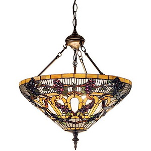 24 Inch Wide Jeweled Grape Inverted Pendant - 1333343