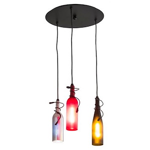 Tuscan Vineyard - 3 Light Cascading Pendant-20 Inches Tall and 16 Inches Wide - 1356179