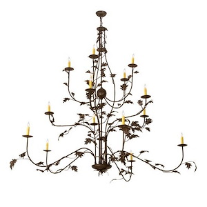Oak Leaf - 15 Light Chandelier-74 Inches Tall and 72 Inches Wide - 1356325