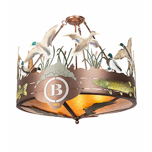 Boulders - 6 Light Semi-Flush Mount-28 Inches Tall and 30 Inches Wide - 1356417