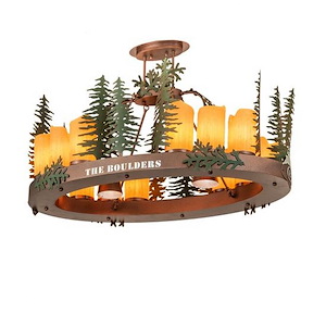 Boulders - 12 Light Oblong Pendant-25 Inches Tall and 26 Inches Wide - 1356427