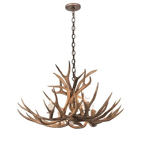 Antlers Whitetail Deer - 4 Light Chandelier-20 Inches Tall and 34 Inches Wide - 1356487