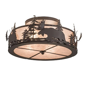 Moose at Dusk - 4 Light Flush Mount-10.5 Inches Tall and 24 Inches Wide - 1356503