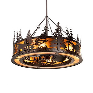 Moose at Dusk - 96W 8 LED Fandelier-72 Inches Tall and 45 Inches Wide - 1356610