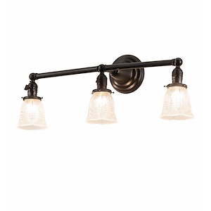 25 Inch Wide Revival Gas &amp; Electric 3 Light Wall Sconce