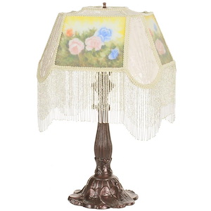 Reverse Painted - 2 Light Roses Accent Lamp