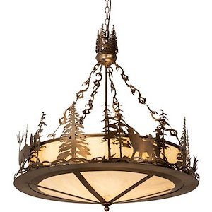 Wildlife at Dusk - 4 Light Inverted Pendant-40 Inches Tall and 34 Inches Wide - 1356734