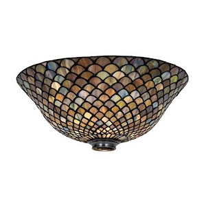 Fish Scale - 16 Inch x 2 Inch Glass Shade with Ring
