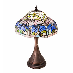18 Inch High Poinsettia Fluted Accent Lamp