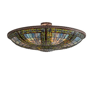 Fleur-de-lis - 6 Light Semi-Flush Mount-15 Inches Tall and 40 Inches Wide - 1357010