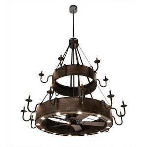 Costello - 18 Light 2-Tier Fandelier-120 Inches Tall and 74 Inches Wide - 1357058