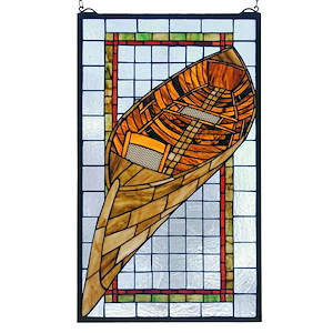 Guideboat - 15 X 25 Inch Stained Glass Window