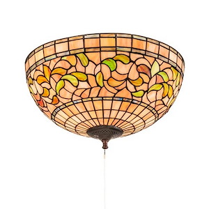 16 Inch Wide Tiffany Turning Leaf Flush Mount - 830450