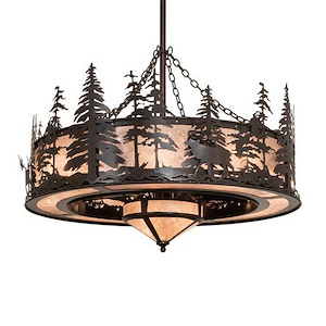 Elk at Dusk - 8 Light Fandelier-114 Inches Tall and 46 Inches Wide - 1357235