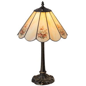 21 Inch High Pansies Table Lamp