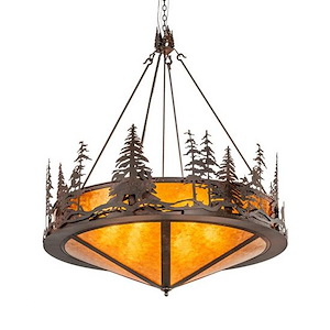Moose at Dusk - 6 Light Inverted Pendant-70 Inches Tall and 54 Inches Wide - 1357343
