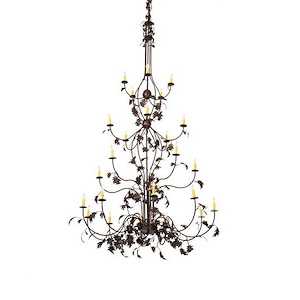 Oak Leaf - 25 Light Chandelier-120 Inches Tall and 72 Inches Wide - 1357378
