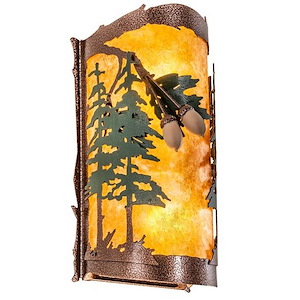 Oak Leaf & Acorn - 2 Light Wall Sconce-12 Inches Tall and 6 Inches Wide - 1357386
