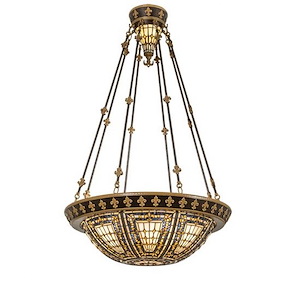 Fleur-de-lis - 4 Light Semi-Flush Mount-48 Inches Tall and 28 Inches Wide - 1357483