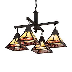 T Mission - 4 Light Chandelier-28 Inches Tall and 42 Inches Wide - 1357606